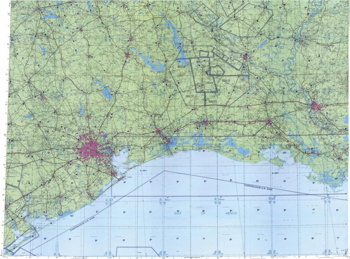 топографическая карта Хюстън