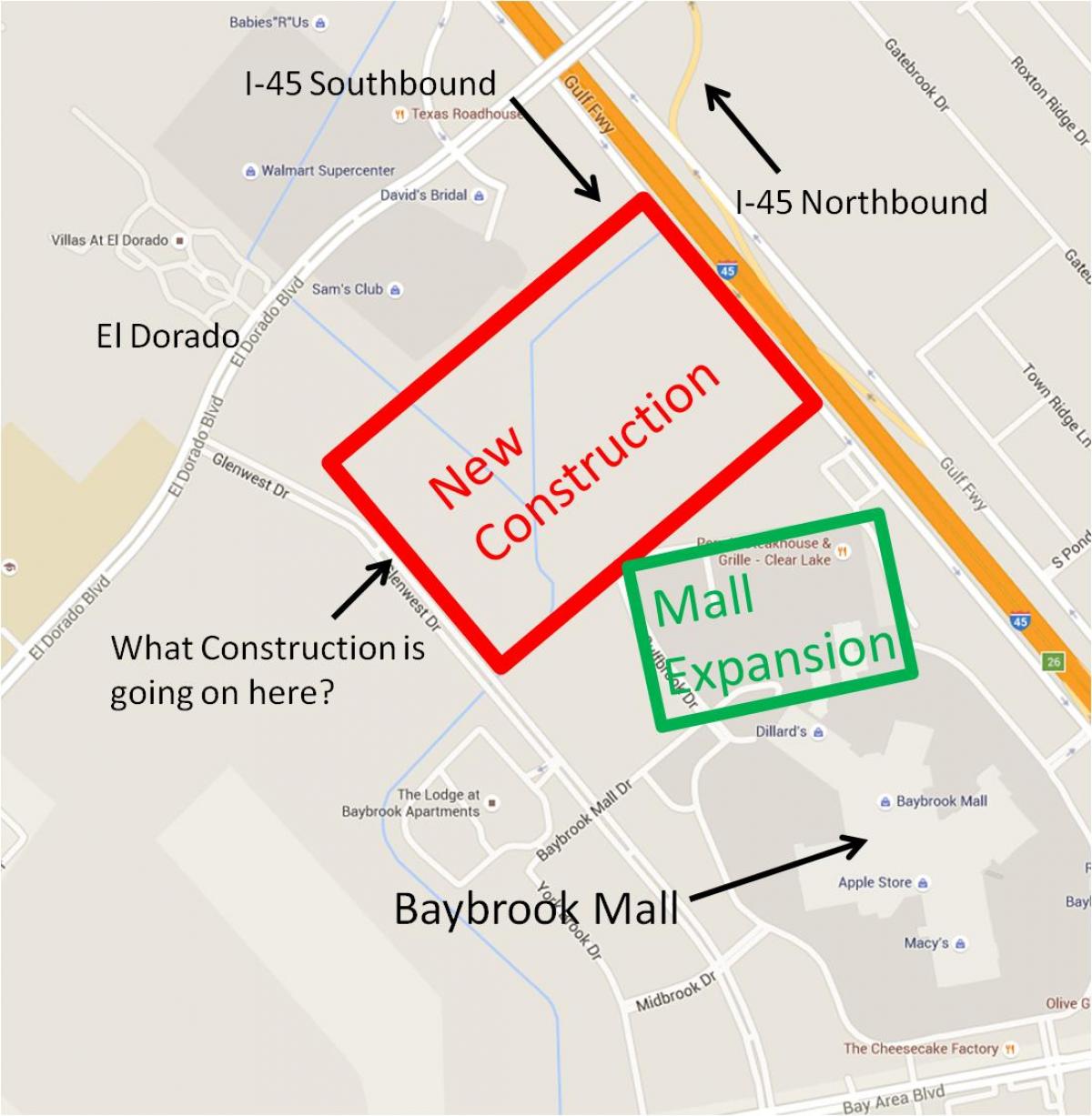 карта на търговски център baybrook