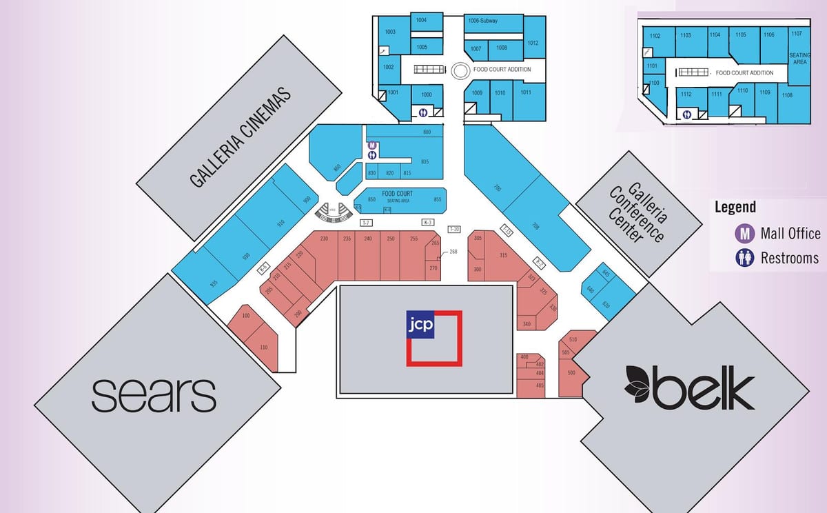 Търговският център Galleria, в Хюстън картата