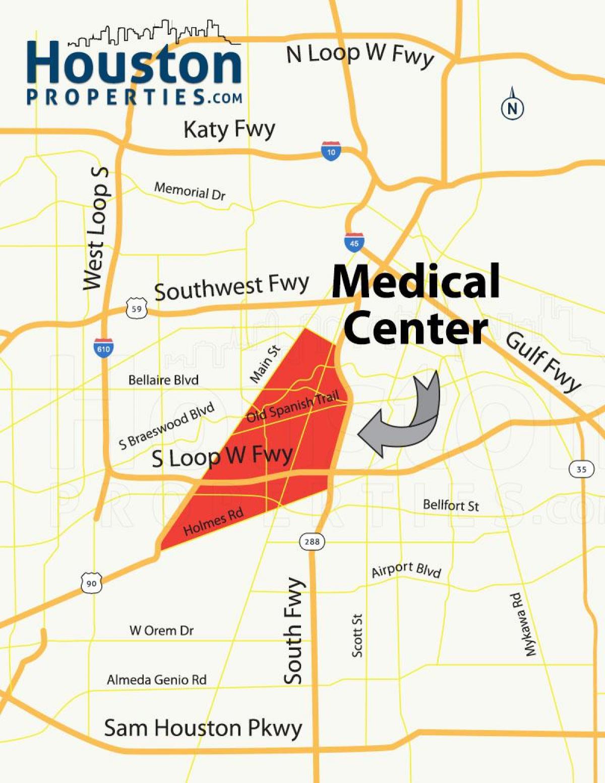карта Хьюстонский медицински център